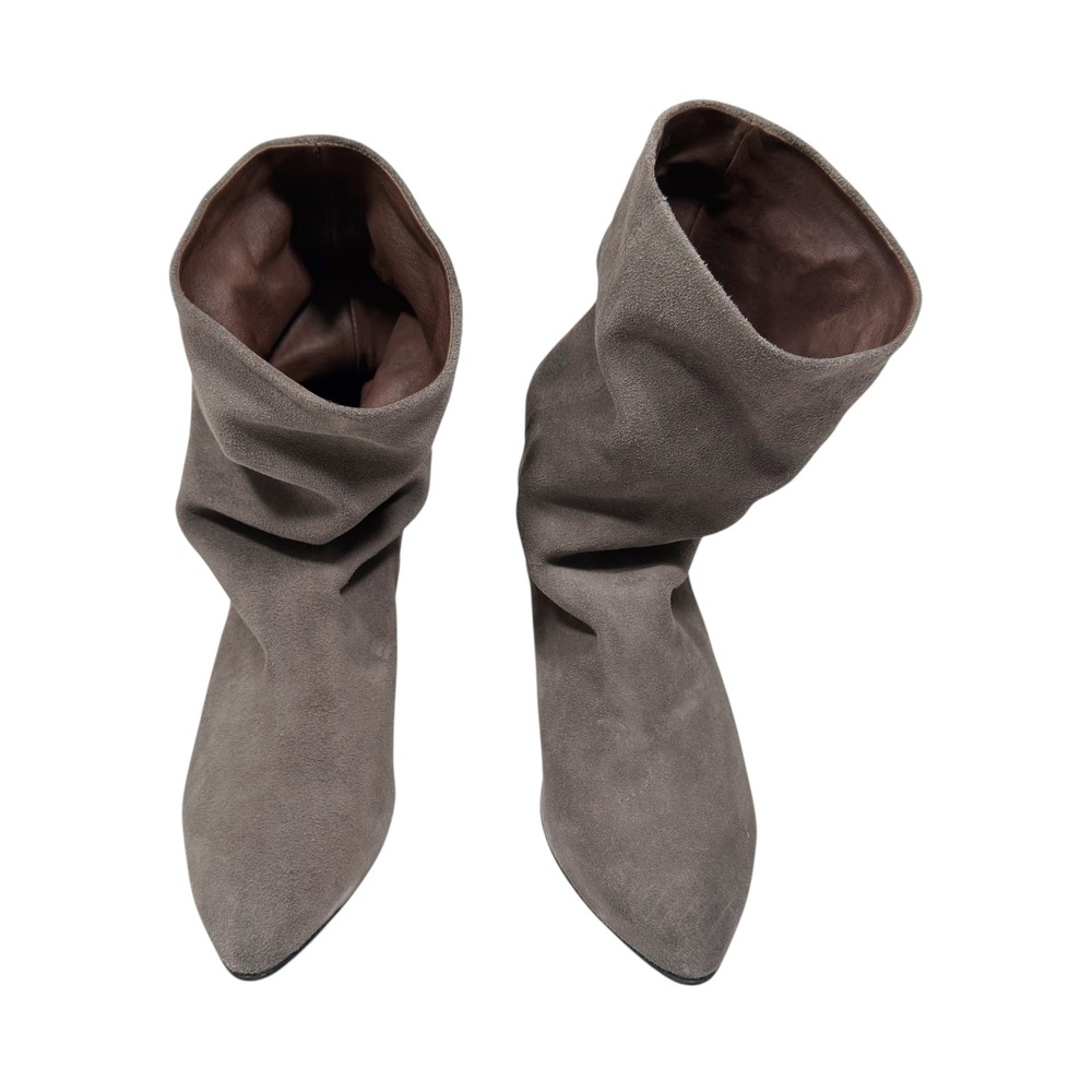 Anonymous Copenhagen Taupe Suede Slouchy Ankle Boots Size 38